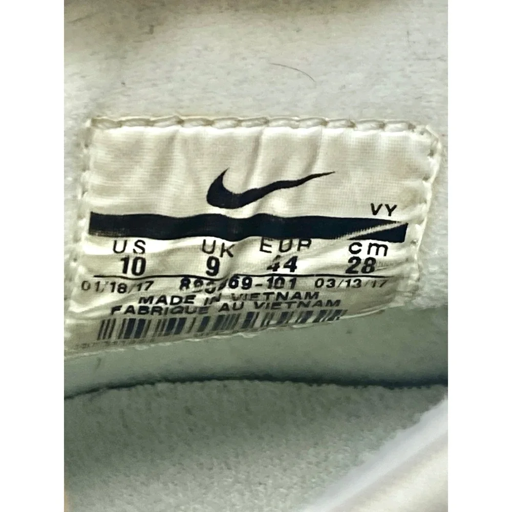 Nike Air Shake Ndestrukt Basketball Shoes Mens 10 Triple White High Top Sneakers